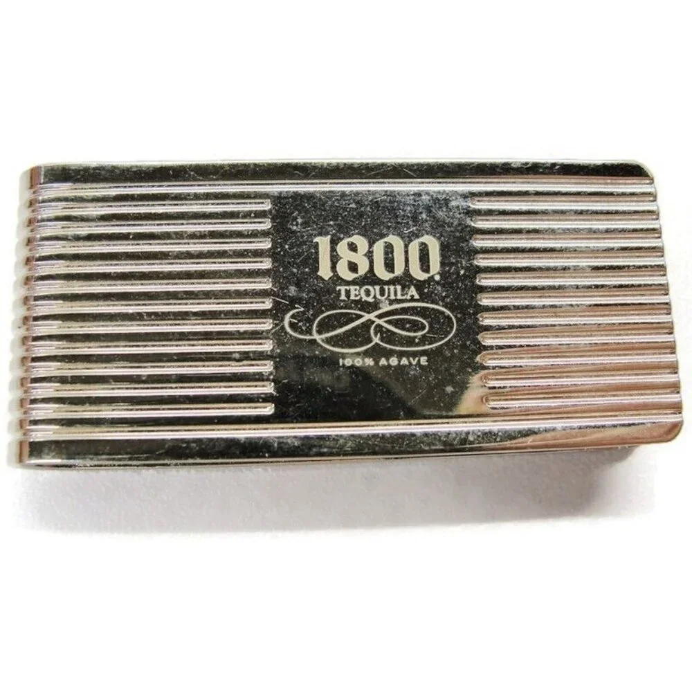 Silver Tone Tequila Money Clip Stainless Wallet Credit Card Cash ID Holder